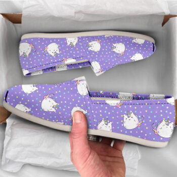 Purple Unicorn Slip-On | Custom Canvas Sneakers For Kids & Adults