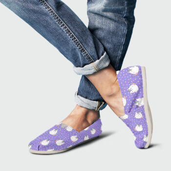 Purple Unicorn Slip-On | Custom Canvas Sneakers For Kids & Adults