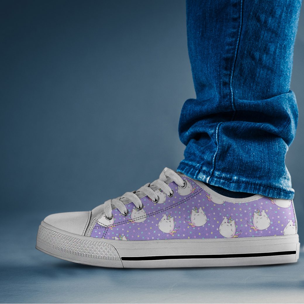 Purple Unicorn Shoes | Custom Low Tops Sneakers For Kids & Adults