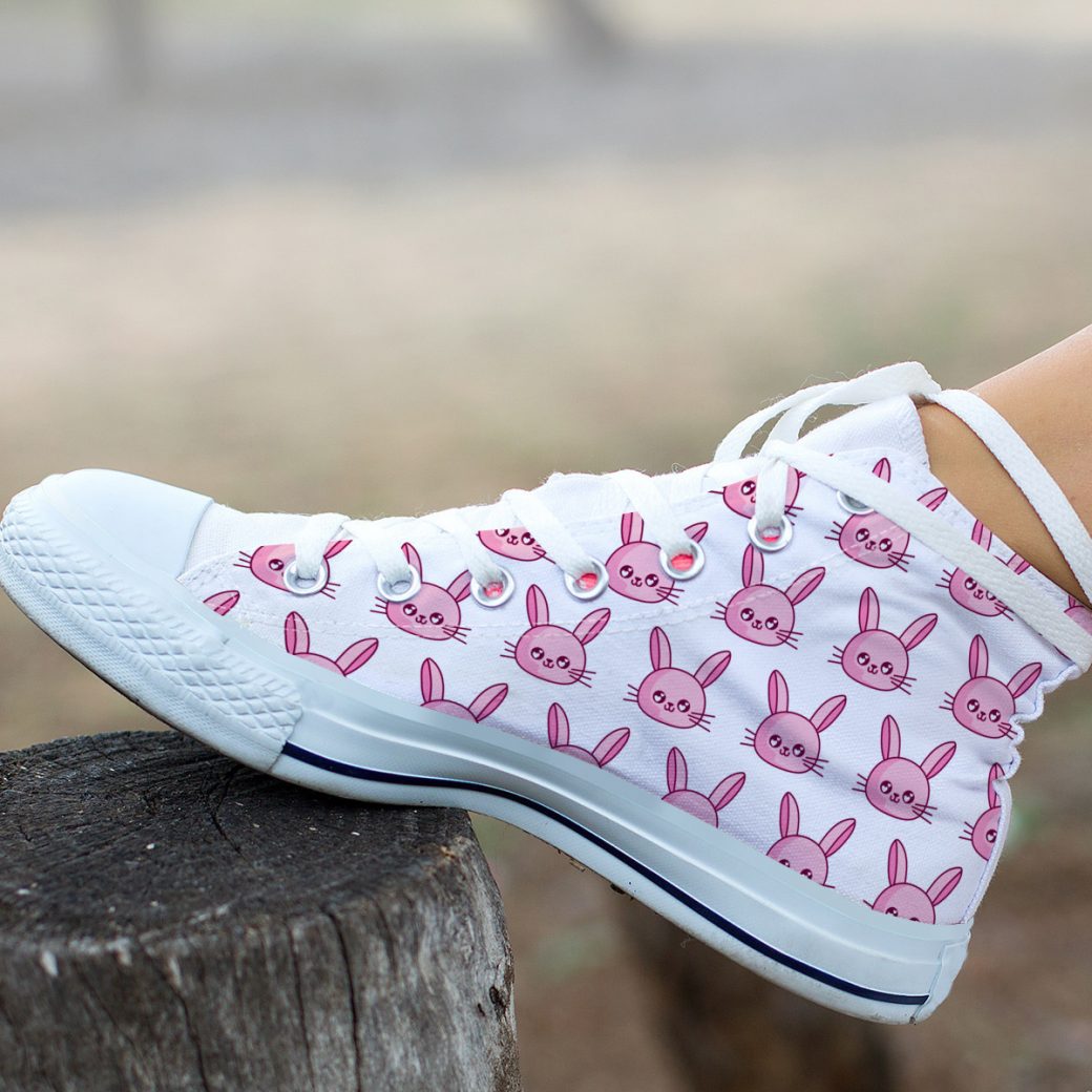 Pink Rabbit Shoes | Custom High Top Sneakers For Kids & Adults