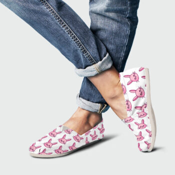 Pink Bunny Girls Shoes | Custom Canvas Sneakers For Kids & Adults