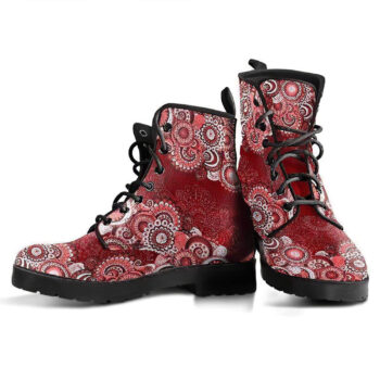 Red Mandalas Handcrafted Boots 1