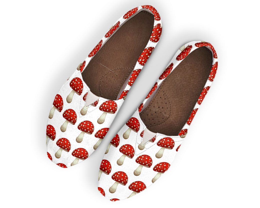 Red Mushroom Shoes | Custom Canvas Sneakers For Kids & Adults