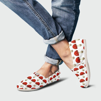 Red Mushroom Shoes | Custom Canvas Sneakers For Kids & Adults