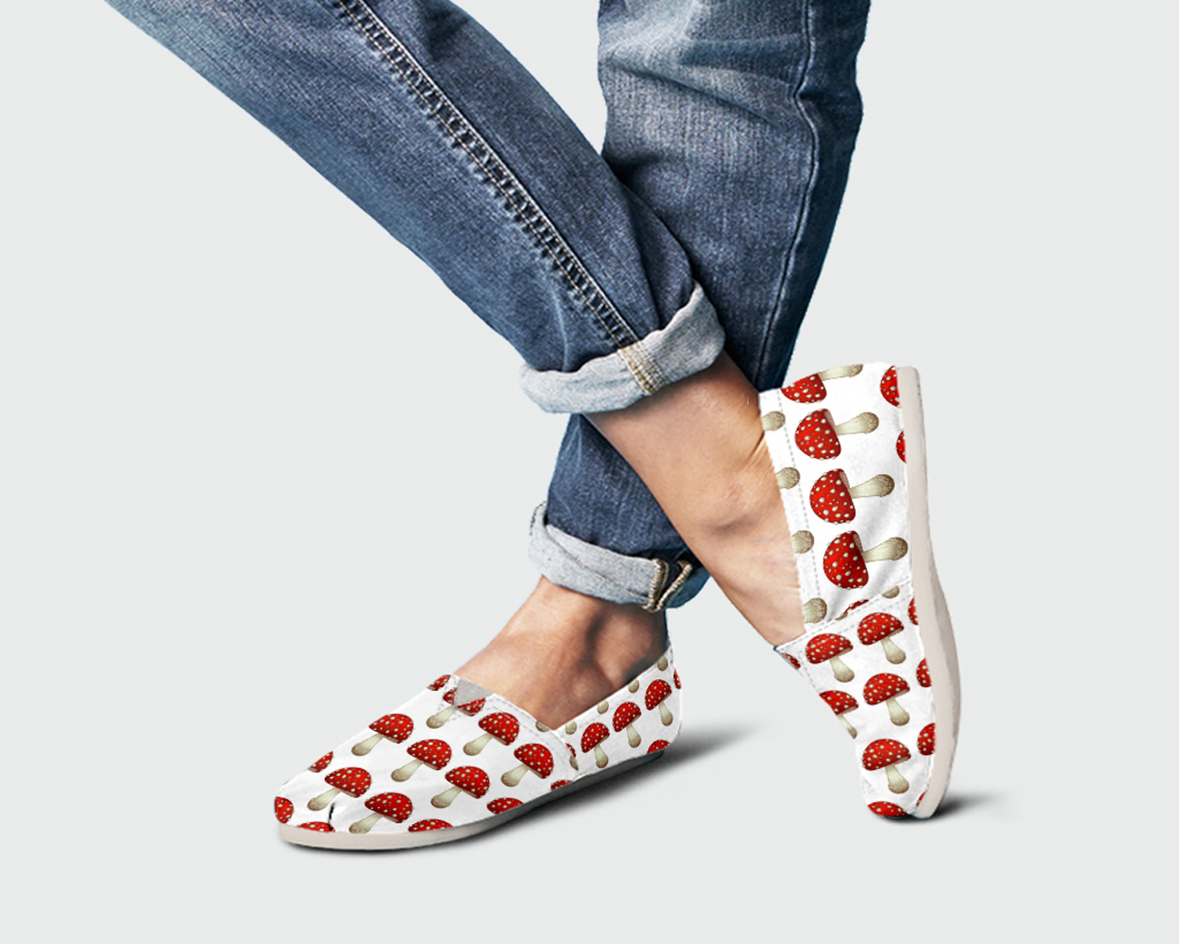 Red Mushroom Shoes | Custom Canvas Sneakers For Kids & Adults