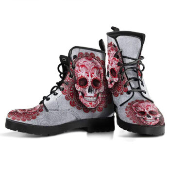 Red Skull Womens Leather Boots