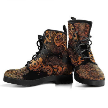 Rusty Gold Paisley Mandala Handcrafted Boots