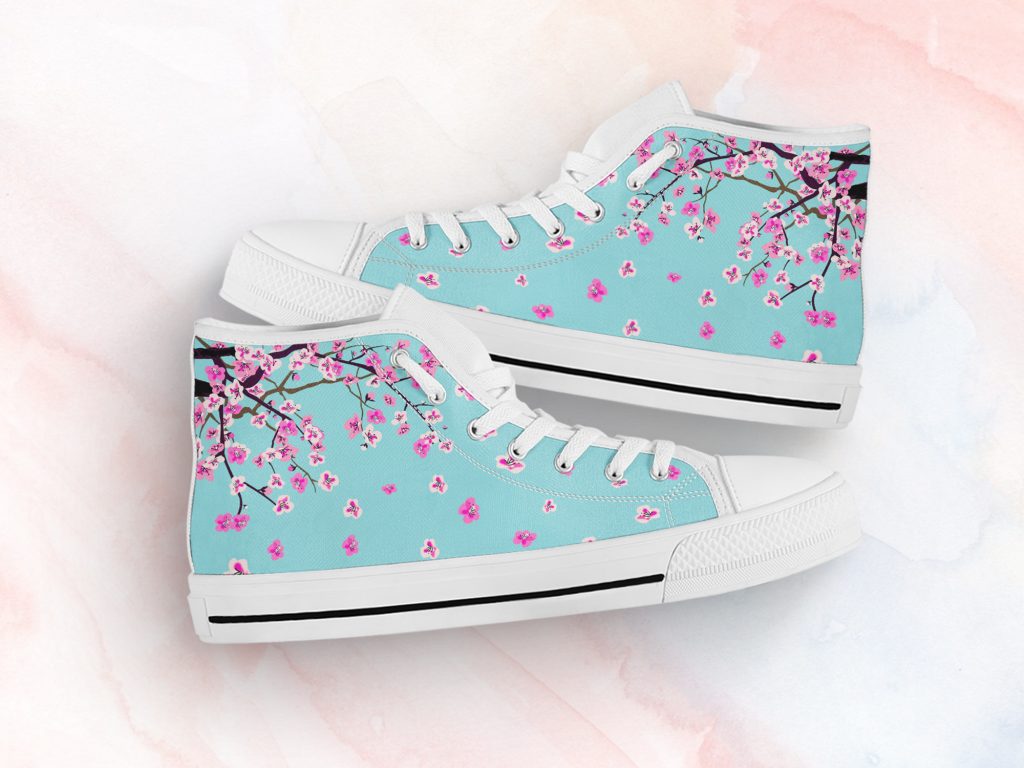 Sakura Flower Shoes | Custom Canvas Sneakers For Kids & Adults