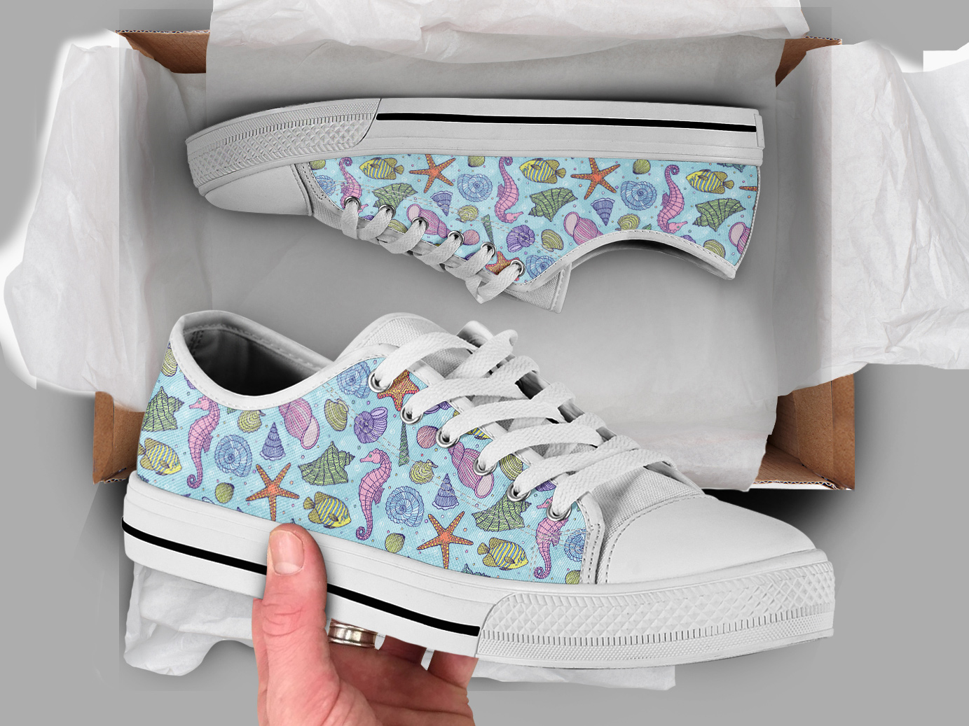 Sea Lover Shoes | Custom Low Tops Sneakers For Kids & Adults