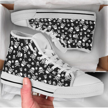 Crossbone Print Shoes | Custom High Top Sneakers For Kids & Adults