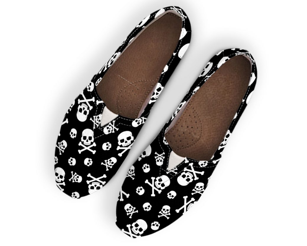 Crossbone Skull Shoes | Custom Canvas Sneakers For Kids & Adults