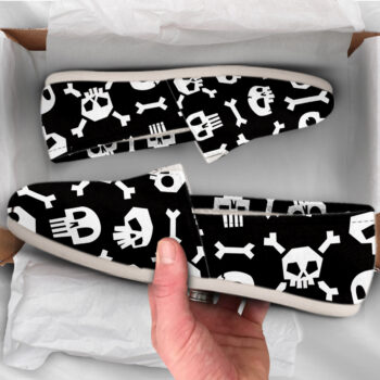 Skull Printed Shoes | Custom Canvas Sneakers For Kids & Adults