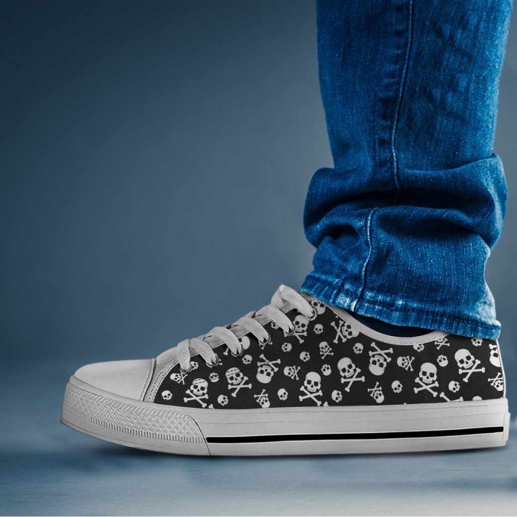 Skull & Bones Shoes | Custom Low Tops Sneakers For Kids & Adults