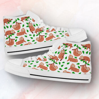 Sloth Gift Shoes | Custom High Top Sneakers For Kids & Adults
