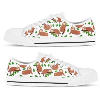 Sloth Animal Shoes | Custom Low Tops Sneakers For Kids & Adults