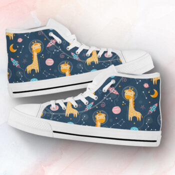 Astranaut Giraffe Shoes | Custom High Top Sneakers For Kids & Adults