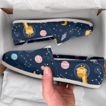 Astronaut Giraffe Shoes | Custom Canvas Sneakers For Kids & Adults