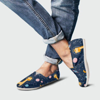 Astronaut Giraffe Shoes | Custom Canvas Sneakers For Kids & Adults