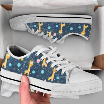 Space Giraffe Shoes | Custom Low Tops Sneakers For Kids & Adults
