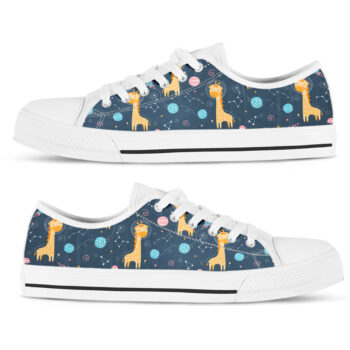 Space Giraffe Shoes | Custom Low Tops Sneakers For Kids & Adults
