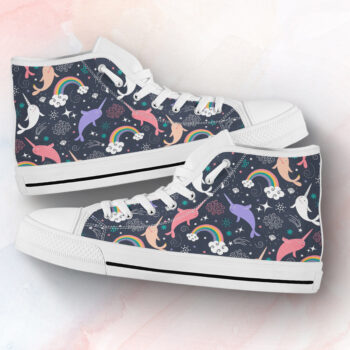Space Narwhal Shoes | Custom High Top Sneakers For Kids & Adults