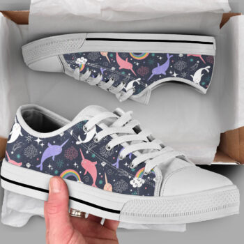 Space Narwhal Shoes | Custom Low Tops Sneakers For Kids & Adults