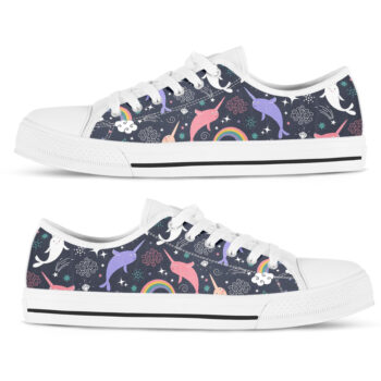 Space Narwhal Shoes | Custom Low Tops Sneakers For Kids & Adults