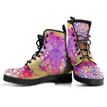 Spiritual Elephant Womens Leather Boots