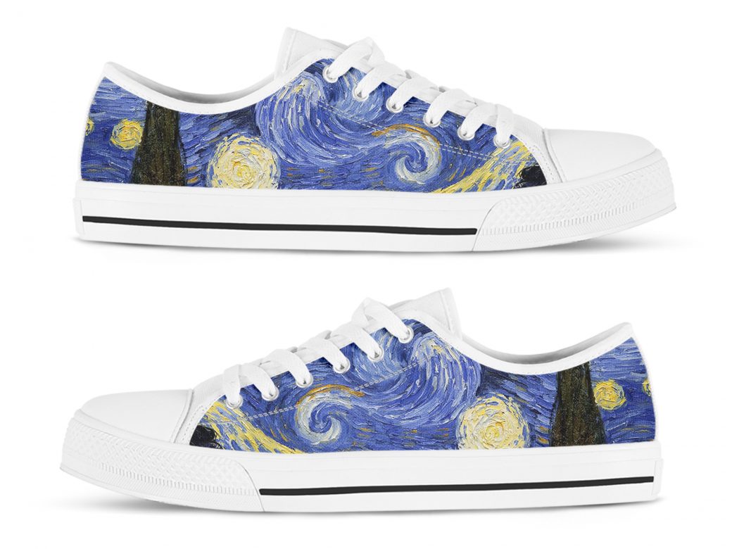 Starry Night Shoes | Custom Low Tops Sneakers For Kids & Adults
