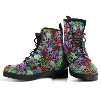 Sugar Skull Octopus Womens Handcrafted Premium Boots
