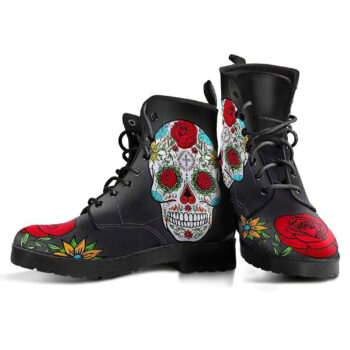 Sugar Skull Handcrafted Boots V5