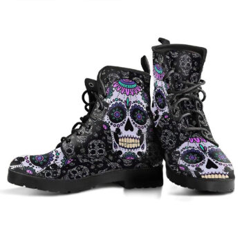 Sugar Skull Womens Leather Boots 1