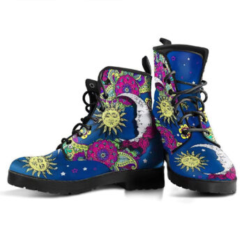 Sun And Moon Henna Handcrafted Boots