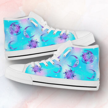 Colorful Sun & Moon Shoes | Custom High Top Sneakers For Kids & Adults