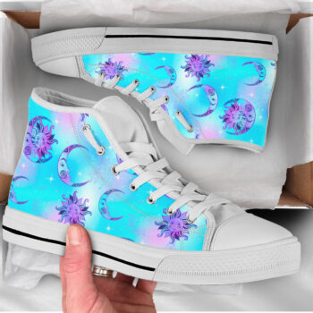 Colorful Sun & Moon Shoes | Custom High Top Sneakers For Kids & Adults