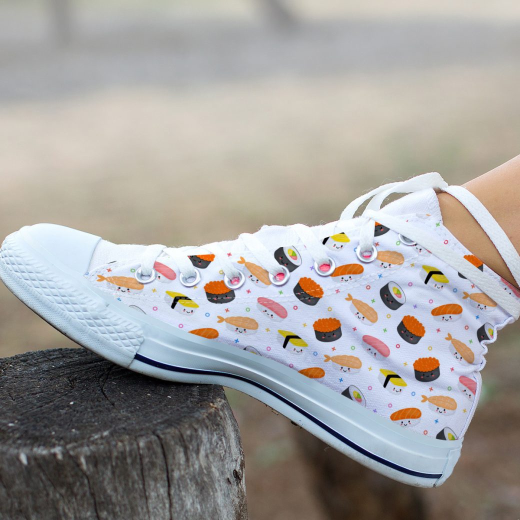 Sushi Printed Shoes | Custom High Top Sneakers For Kids & Adults