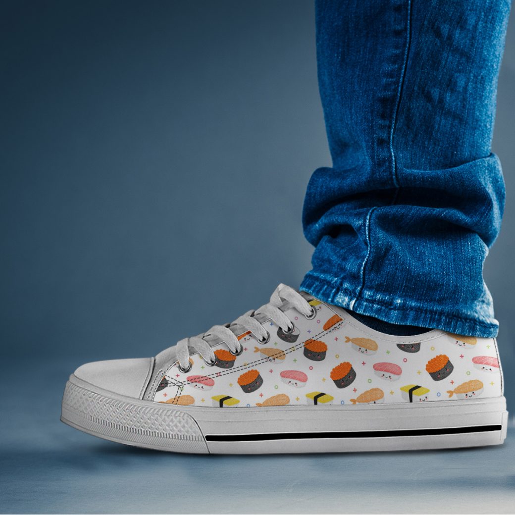 Japanese Sushi Lover Shoes | Custom Low Tops Sneakers For Kids & Adults