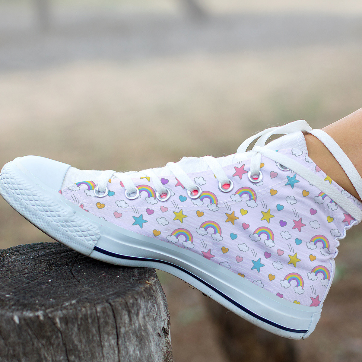 Rainbow Sweets Shoes Custom Canvas Sneakers For Kids & Adults