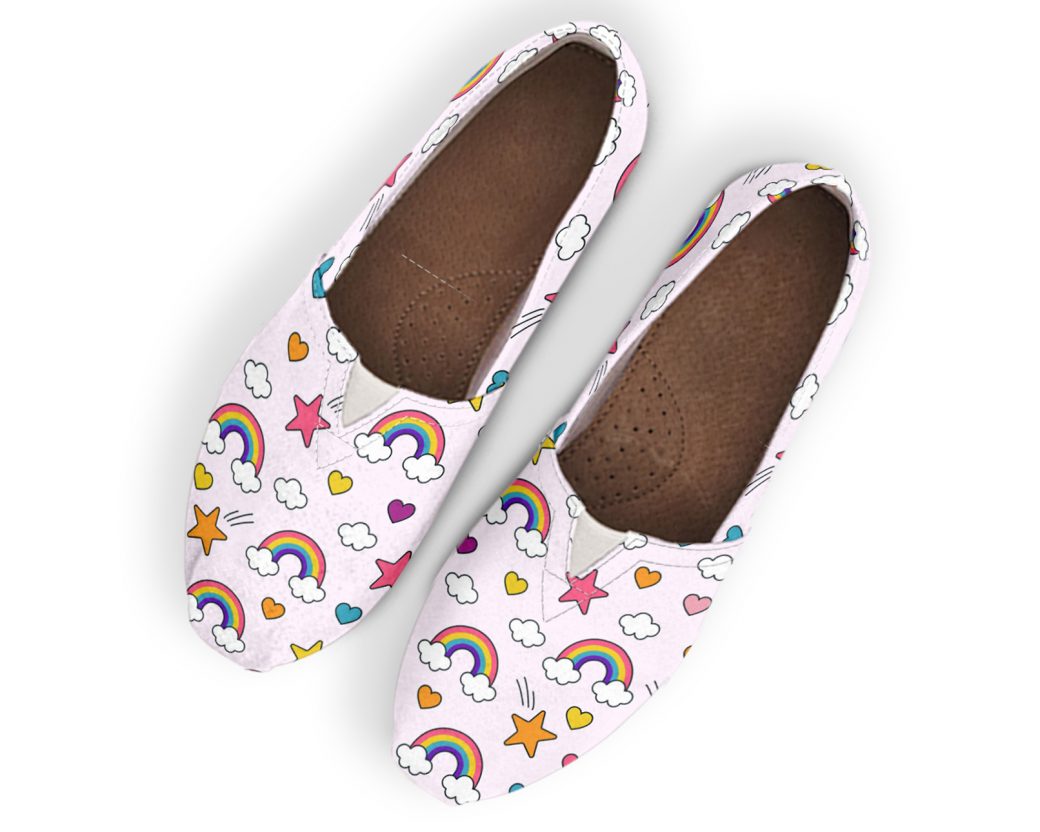 Slip-On Rainbow Shoes | Custom Canvas Sneakers For Kids & Adults