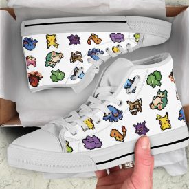 8-Bit Starter Pokemon Shoes | Custom High Top Sneakers For Kids & Adults