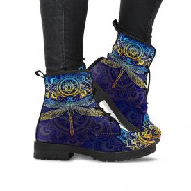 Dragonfly Womens Boots | Vegan Leather Lace Up Printed Boots For Women