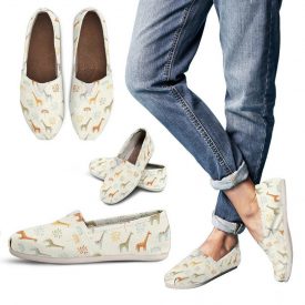 Cute Giraffe Shoes | Custom Canvas Sneakers For Kids & Adults