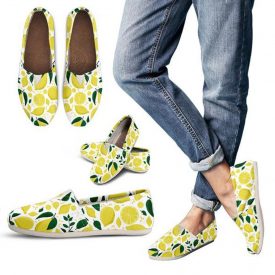 Yellow Lemon Loafers | Custom Canvas Sneakers For Kids & Adults