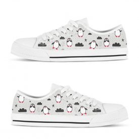 Cute Penguin Shoes | Custom Low Tops Sneakers For Kids & Adults
