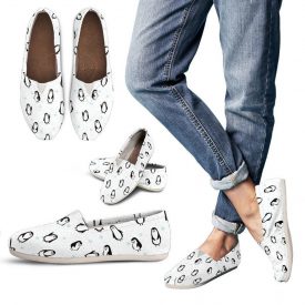 Cute Penguin Shoes | Custom Canvas Sneakers For Kids & Adults