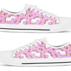 Pink Unicorn Shoes | Custom Low Top Sneakers For Kids & Adults