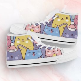 Cute Cat Shoes | Custom High Top Sneakers For Kids & Adults