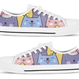 Cute Cat Shoes | Custom Low Tops Sneakers For Kids & Adults