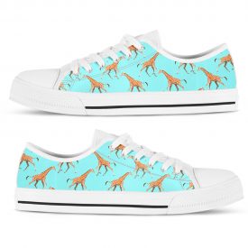Giraffe Printed Shoes | Custom Low Tops Sneakers For Kids & Adults