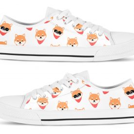 Cute Japanese Dog Shoes | Custom Low Top Sneakers For Kids & Adults